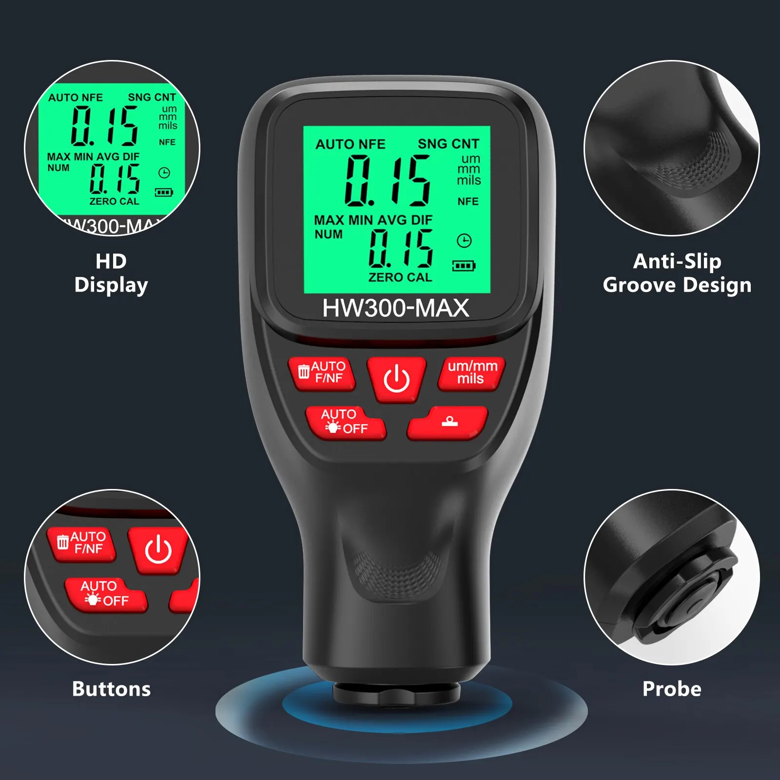 1Set HW300-MAX Coating High Pr - Paint Thickness Gauge 评论和价格